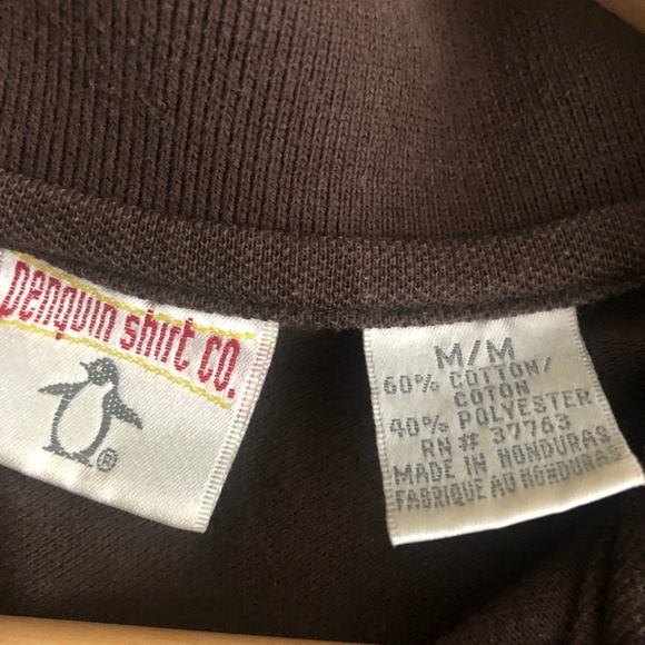 Penguin Shirt Co Brown Pocket Polo Medium - Picture 4 of 4
